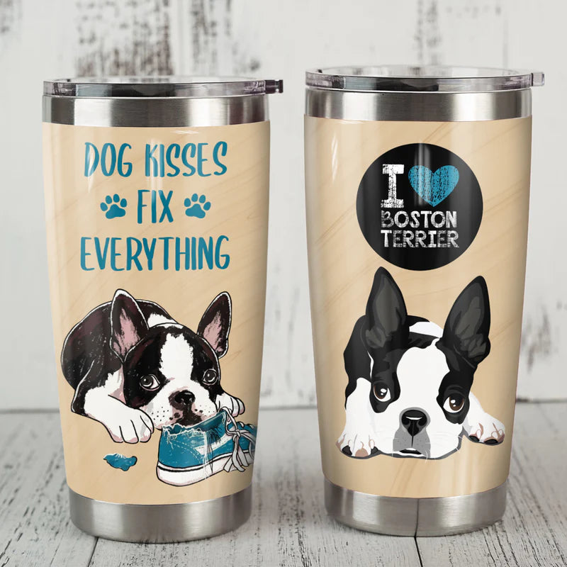 Boston Terrier Dog Steel Tumbler