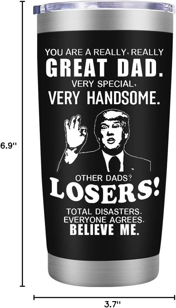 Bonus Dad Tumbler 20 Oz – Funny Fathers Day or Birthday Gifts from Daughter or Son for a Bonus or Stepdad – Insulated Travel Mug, Unique Appreciation Present