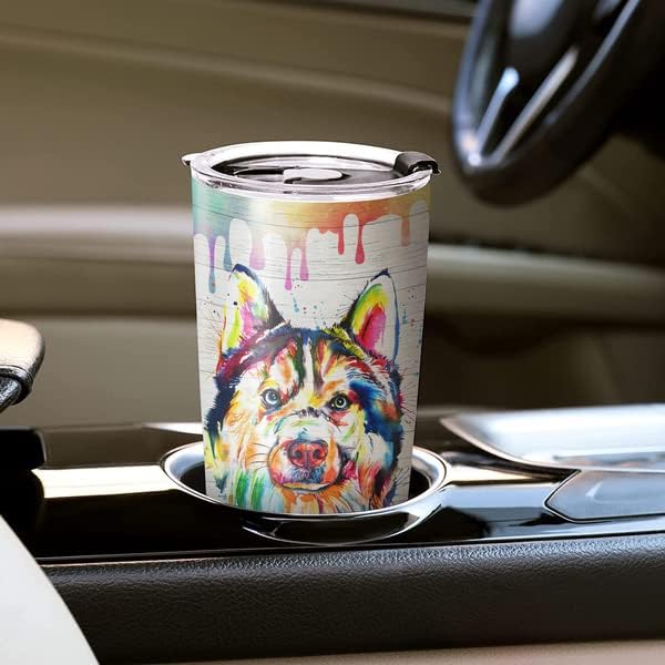 Gift for Husky Lovers – 20oz Stainless Steel Tumbler Cup Mug, Funny and Unique Gift for Husky Dog Owners, Perfect for Mothers Day, Fathers Day, Birthday, and Anniversary Celebrations