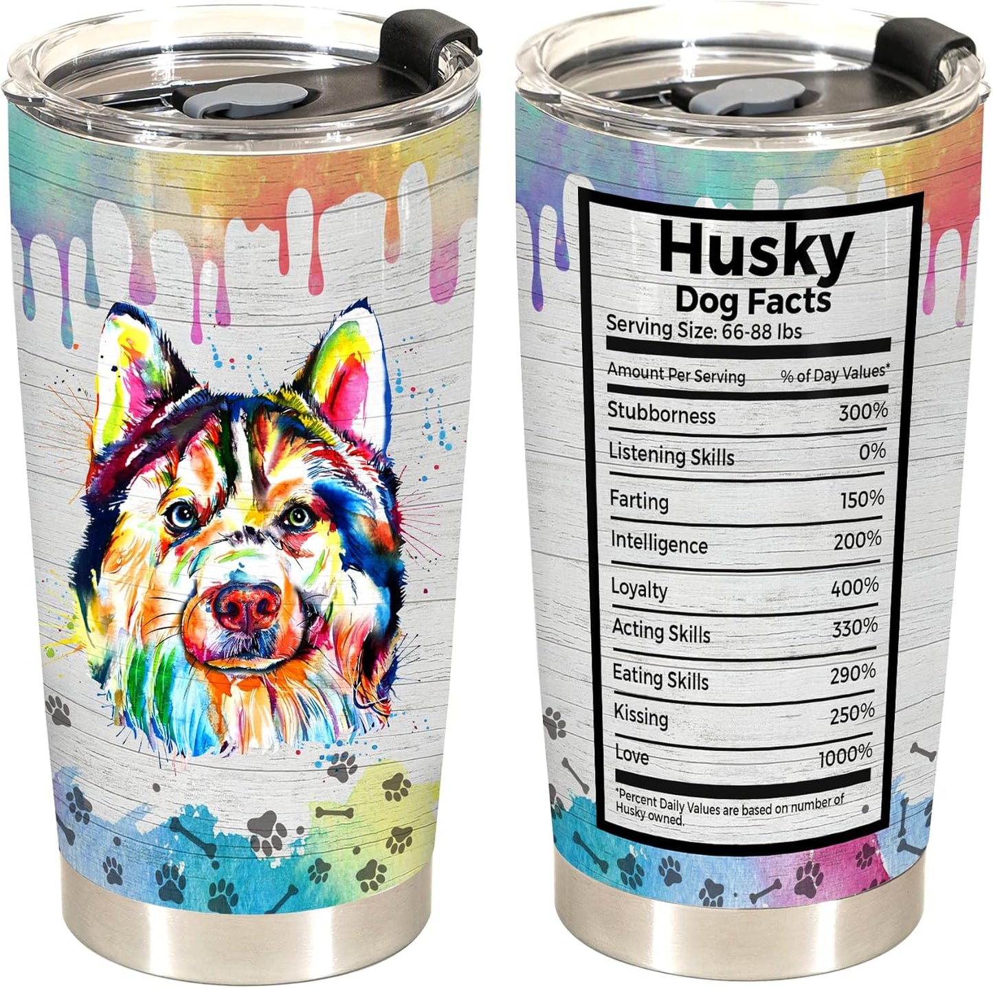 Gift for Husky Lovers – 20oz Stainless Steel Tumbler Cup Mug, Funny and Unique Gift for Husky Dog Owners, Perfect for Mothers Day, Fathers Day, Birthday, and Anniversary Celebrations