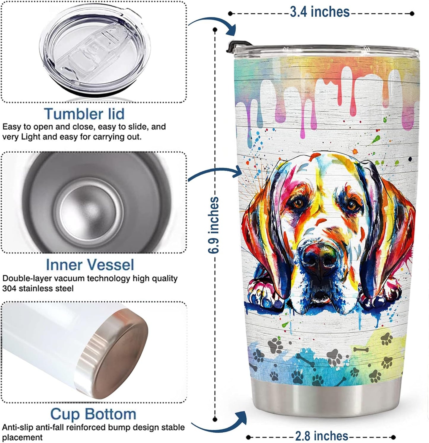 Gift for Great Dane Lovers – Stainless Steel Tumbler Cup Mug, Funny and Unique Gift for Great Dane Dog Owners, Perfect for Mothers Day, Fathers Day, Birthday, and Anniversary Celebrations