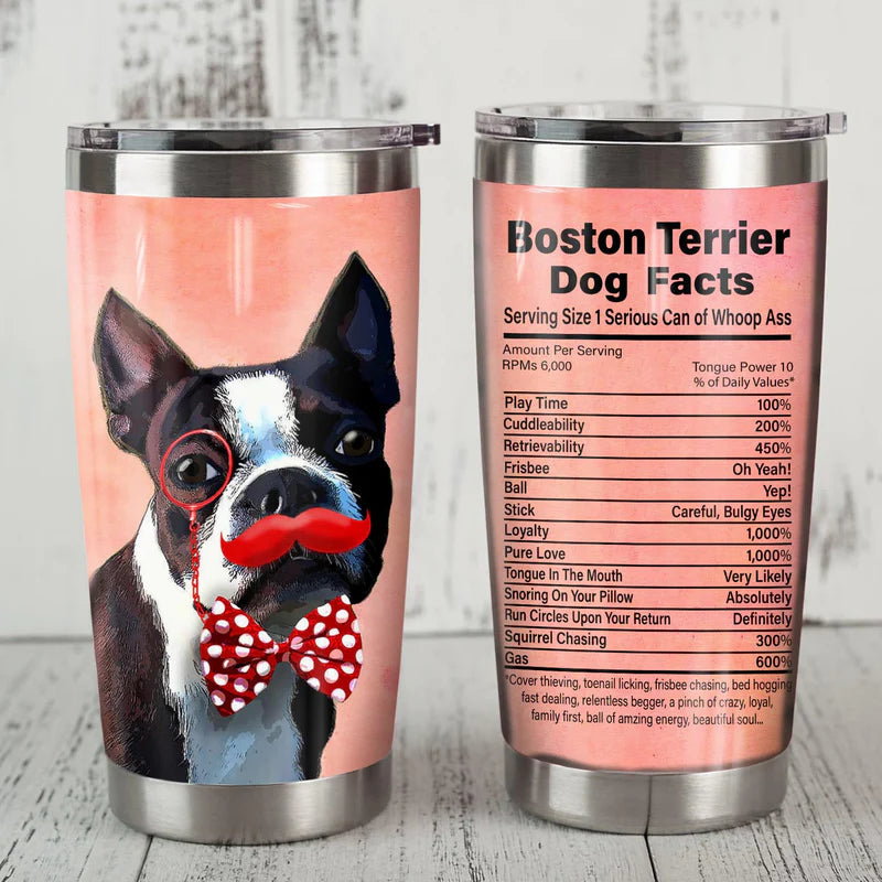 Boston Terrier Dog Steel Tumbler JUN1906