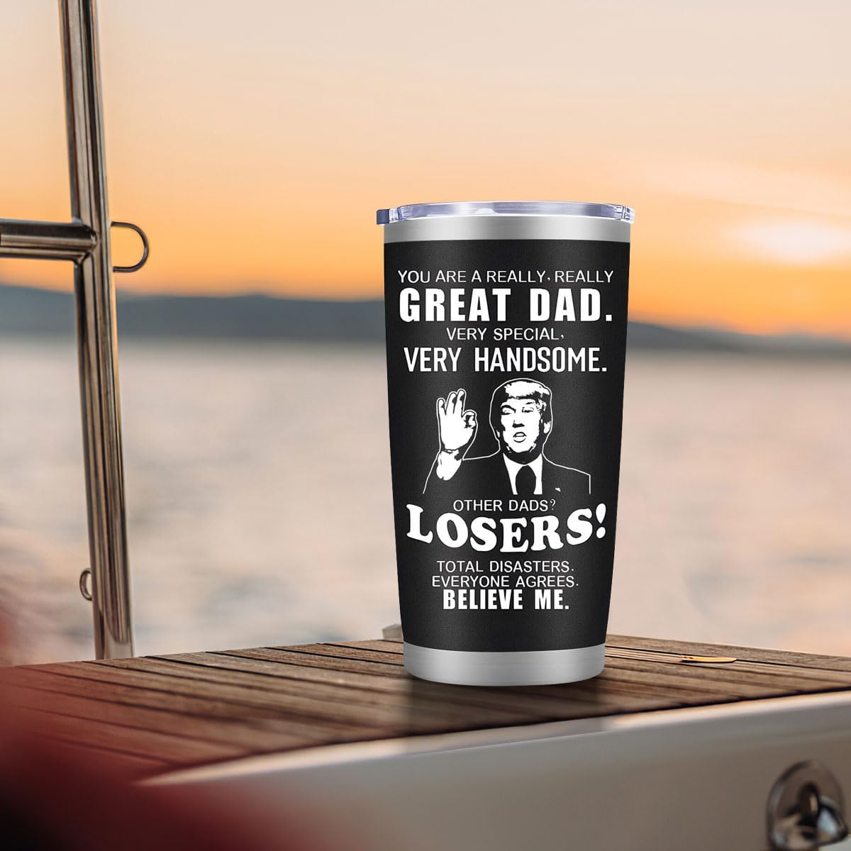 Bonus Dad Tumbler 20 Oz – Funny Fathers Day or Birthday Gifts from Daughter or Son for a Bonus or Stepdad – Insulated Travel Mug, Unique Appreciation Present