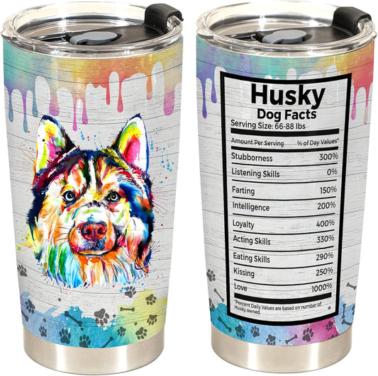 Gift for Husky Lovers – 20oz Stainless Steel Tumbler Cup Mug, Funny and Unique Gift for Husky Dog Owners, Perfect for Mothers Day, Fathers Day, Birthday, and Anniversary Celebrations