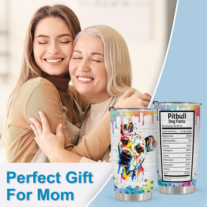 20oz Tumbler Cup for Pitbull Lovers – Funny and Unique Gift for Pitbull Mom or Dad – Ideal Birthday, Mothers Day, Fathers Day Gift for Dog Owners and Pet Lovers