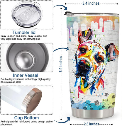 20oz Tumbler Cup for Pitbull Lovers – Funny and Unique Gift for Pitbull Mom or Dad – Ideal Birthday, Mothers Day, Fathers Day Gift for Dog Owners and Pet Lovers