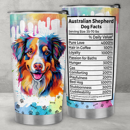 Australian Shepherd Tumbler – 20oz Stainless Steel Tumbler Cup Mug, Funny and Unique Gift for Aussie Dog Owners, Perfect for Mothers Day, Fathers Day, Birthday, and Anniversary Celebrations
