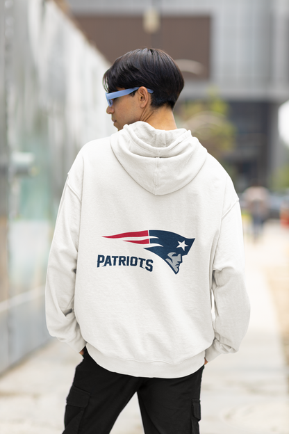 New England Patriots - Team Fan Apparel NFL Adult Gameday Hooded Sweatshirt - Poly Fleece Cotton Blend - Stay Warm and Represent Your Team in Style
