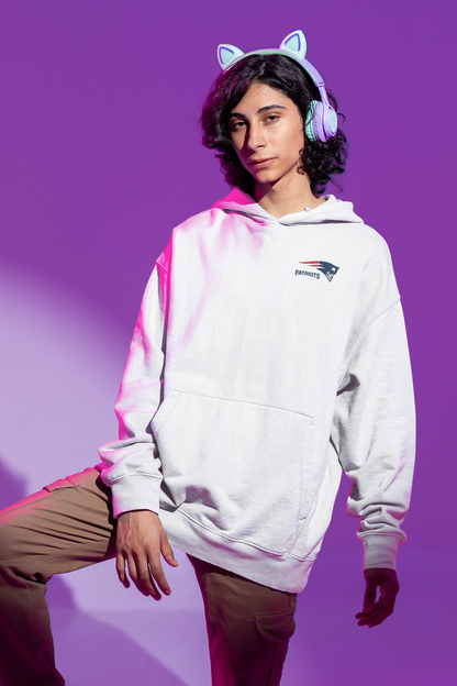 New England Patriots - Team Fan Apparel NFL Adult Gameday Hooded Sweatshirt - Poly Fleece Cotton Blend - Stay Warm and Represent Your Team in Style